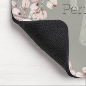 Rose Watercolor Personalisiert | Sage Green Mousepad (Ecke)