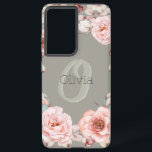 Rose Watercolor Personalisiert | Sage Green Samsung Galaxy Hülle<br><div class="desc">Laden Sie Ihr elektronisches Gerät mit einem femininen Design Sage Green Watercolor Rose Wreath Personalisiert Samsung Galaxy Case auf. Im Case Design finden Sie einen botanischen Kranz,  der mit Aquarellfarben-Rose geschmückt ist und in einem eleganten Skript personalisiert wird. Ideal für diejenigen,  die ein Blumenmotiv mit Aquarellfarben-Blume im Sommer Liebe.</div>