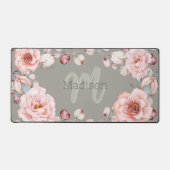 Rose Watercolor Personalisiert | Sage Green Schreibtischunterlage (Vorderseite)