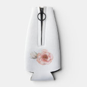 Rose Watercolor Personalisiert | Weiß Flaschenkühler (Rückseite)
