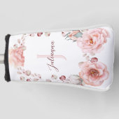 Rose Watercolor Personalisiert | Weiß Golf Headcover (Vorderseite)