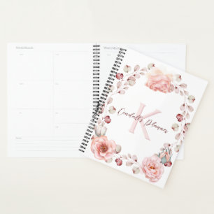 Rose Watercolor Personalisiert Weiß Planer