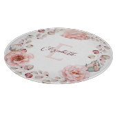 Rose Watercolor Personalisiert | Weiß Schneidebrett (Ecke)