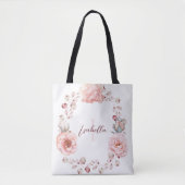 Rose Watercolor Personalisiert | Weiß Tasche (Vorderseite)