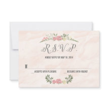 Rose Watercolor Wedding RSVP Card