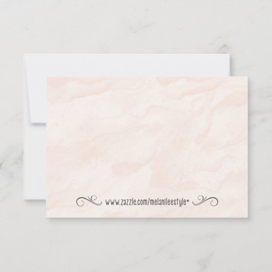 Rose Watercolor Wedding RSVP Card (Rückseite)