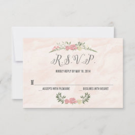 Rose Watercolor Wedding RSVP Card Karte
