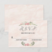 Rose Watercolor Wedding RSVP Card Karte (Vorne/Hinten)