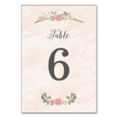 Rose Watercolor Wedding Tischnummer Card (Rückseite)