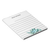 Rose watercolour Mom Personalized Name Notizblock (angewinkelt)