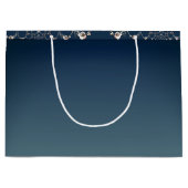 Rose Web on Gradient Blue Gift Bag Große Geschenktüte (Vorderseite)