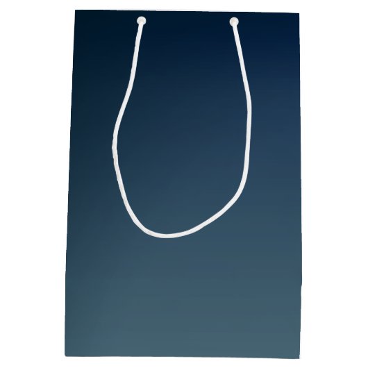 Rose Web on Gradient Blue Gift Bag Mittlere Geschenktüte (Rückseite)