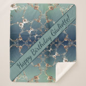 Rose Web on Gradient Blue Sherpa Blanket Sherpadecke (Vorderseite)