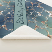 Rose Web on Gradient Blue Sherpa Blanket Sherpadecke (3/4)