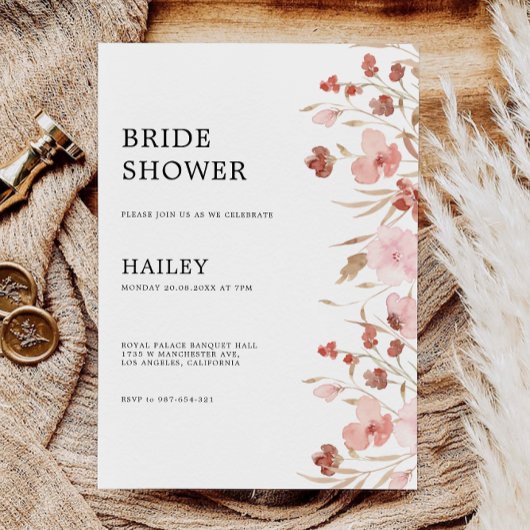 Rose Wedding Bridal Dusche Einladung