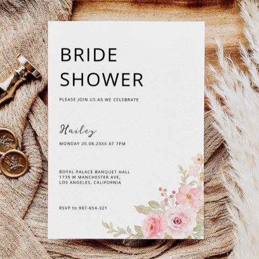 Rose Wedding Bridal Dusche Einladung