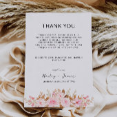 Rose Wedding Vielen Dank Napkin Note Menu Menükarte