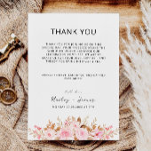 Rose Wedding Vielen Dank Napkin Note Menu Menükarte