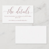 Rose Wedding Website Umschließungskarte Begleitkarte (Vorne/Hinten)