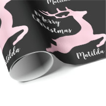 Rose Weihnachtsrentiermuster personalisiert