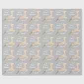 Rose Weihnachtsrentiermuster personalisiert Geschenkpapier (Flach)