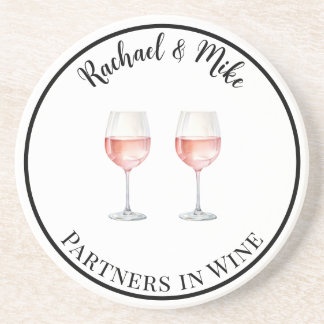 Rosé-Wein trinken Partner Getränkeuntersetzer