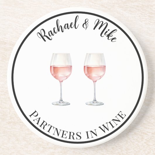Rosé-Wein trinken Partner Getränkeuntersetzer (Vorne)