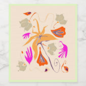 Rose Weinberg Set für Lebensmittel und Getränke Weinetikett (Einzelnes Label)