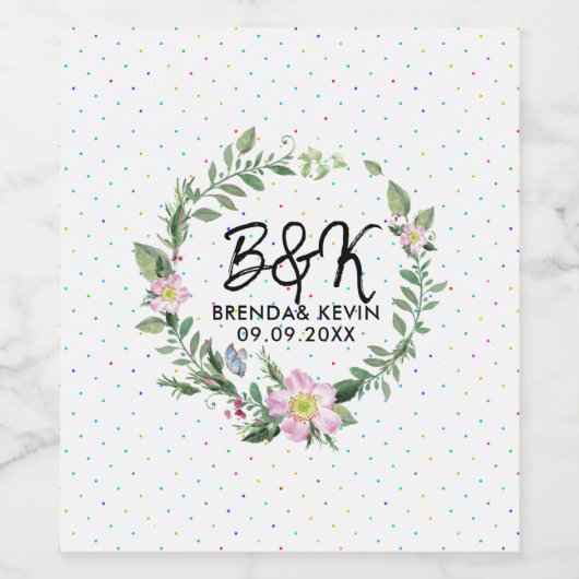 Rose Weinetikett (Einzelnes Label)