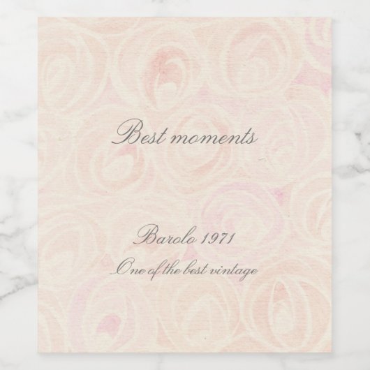 Rose Weinetikett (Einzelnes Label)