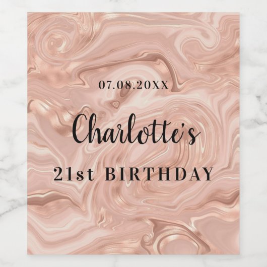 Rose Weinetikett (Einzelnes Label)