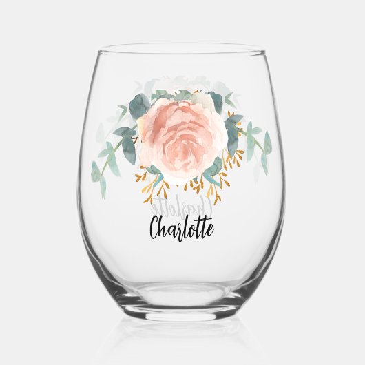 Rose Weinglas Ohne Stiel (Rückseite)