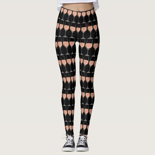 Rosé Weinglas Spandex-Leggings Leggings (Vorderseite)