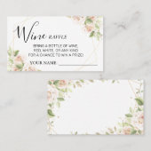 Rose Weinkarte Brautparty für Weinverkostung Platzkarte (Vorne/Hinten)