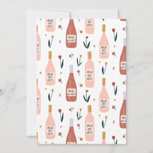 Rosé Weinkellerei Brautparty Niedlich Einladung (Rückseite)