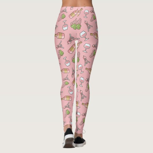 Rose Weinmuster Leggings (Rückseite)