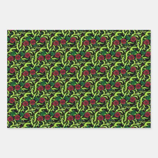 Rose Weintrauben Gotische Weihnachten Geschenkpapier Set (Vorderseite 2)