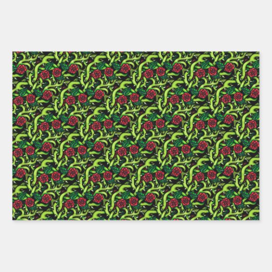 Rose Weintrauben Gotische Weihnachten Geschenkpapier Set (Vorderseite)