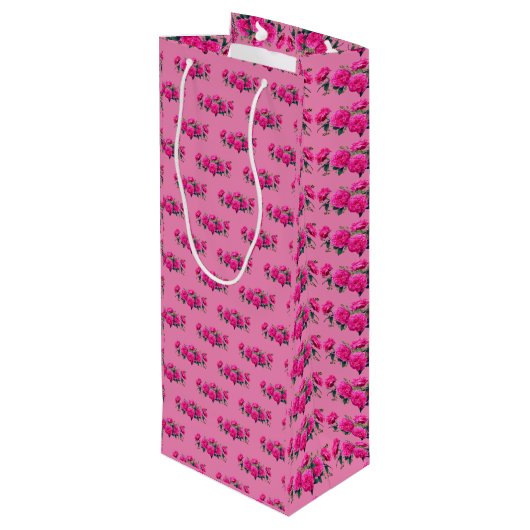 Rose - Weinüberraschung Weinbeutel Geschenktüte Für Weinflaschen (Rückseite Schrägansicht)