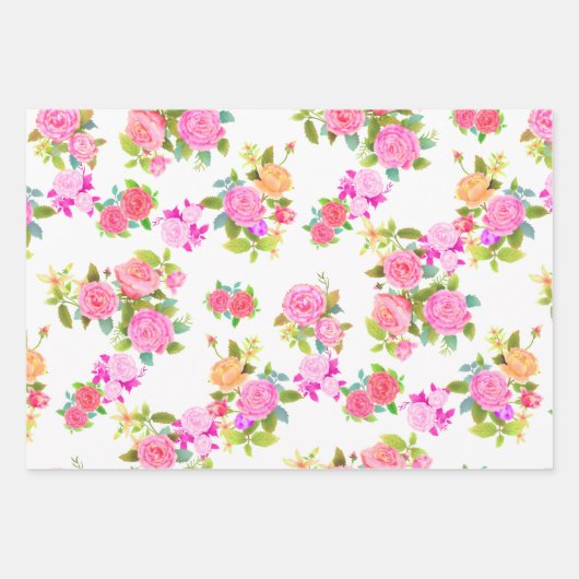 Rose Weiß. Geschenkpapier Set (Vorderseite 2)