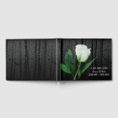 Rose, weiß mit Regentropfen Gästebuch (Voll)