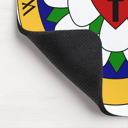 Rose Weiß und Grün Mousepad (Ecke)