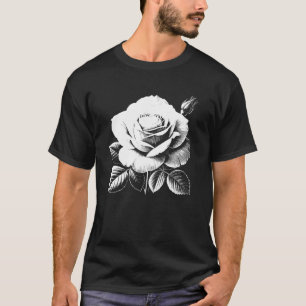 Rose Weiß und Schwarz Vintage Cooles Urbanes Desig T-Shirt