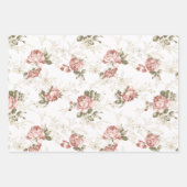 Rose/Weiß, Weiß, Farbe, Hintergrund alter Rose Geschenkpapier Set (Vorderseite 3)