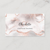 Rose Weißagat-Marmor-QR-Code Visitenkarte (Vorderseite)