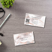 Rose Weißagat-Marmor QR-Code Visitenkarte