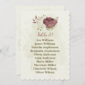 Rose weiße Blume Sitzkarte Einladung (Vorne/Hinten)