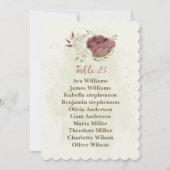 Rose weiße Blume Sitzkarte Einladung (Vorderseite)