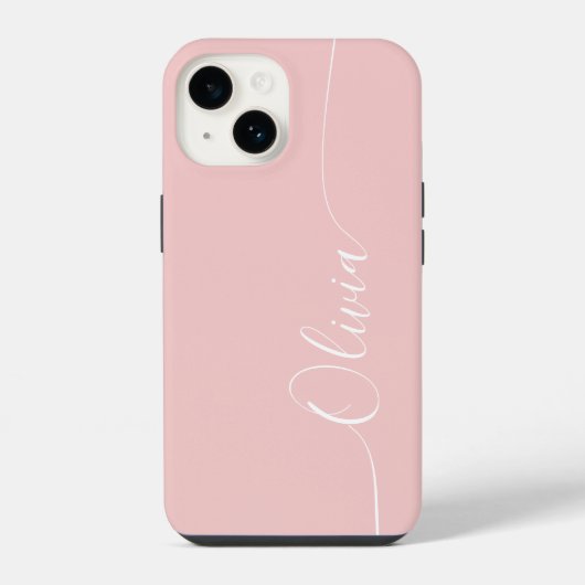 Rose Weiße Elegante Kalligrafie-Schrift Name iPhone Hülle (Rückseite)