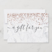 Rose, weißer Marmor, elegantes Geschenkgutschein (Vorderseite)